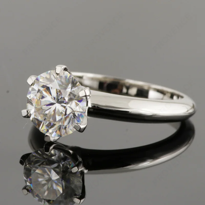 
Solitaire round moissanite platinum 950 wedding ring 