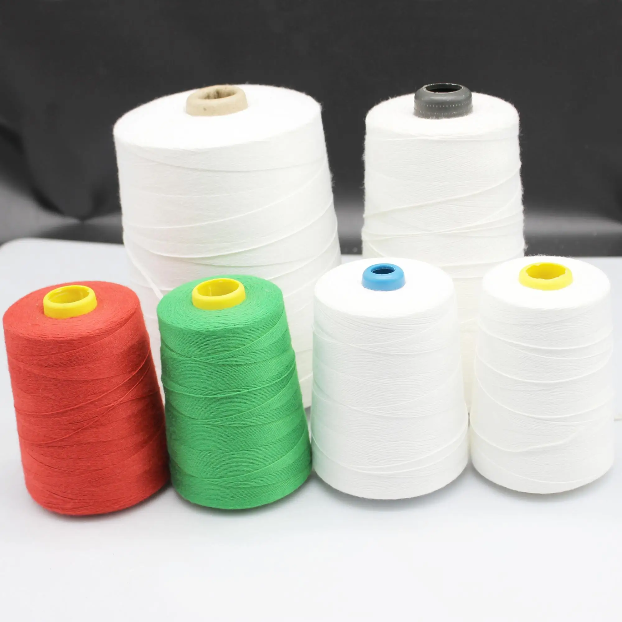 100% polyester bag closing thread 20 / 6  polyester yarn polypropylene bags sewing threads