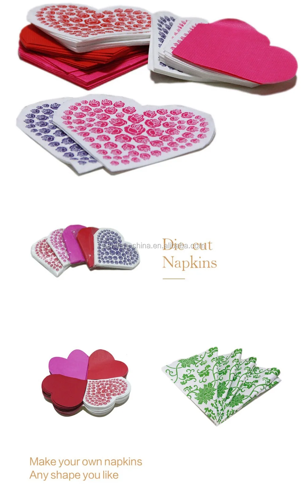 Высококачественные свадебные бумажные салфетки в форме сердца на заказ, бумажные салфетки с высечкой