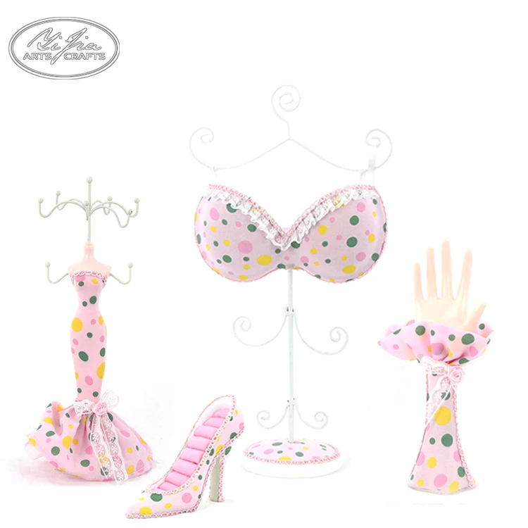 Custom wholesale resin pink high heels shoe shaped jewelry ring display manufacturers