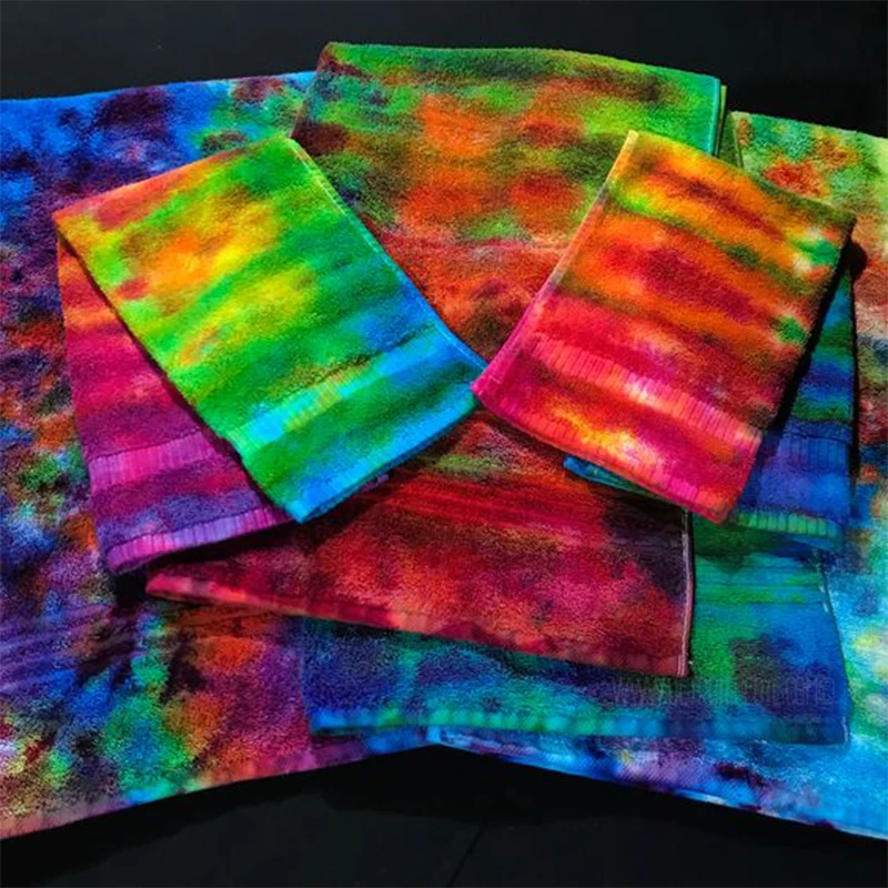 Tie-dye Beach Towel Woven Microfiber Fabric Square Adults Hand Towel Plain Dyed Sea Free Quick-dry,light Weight CN;JIA