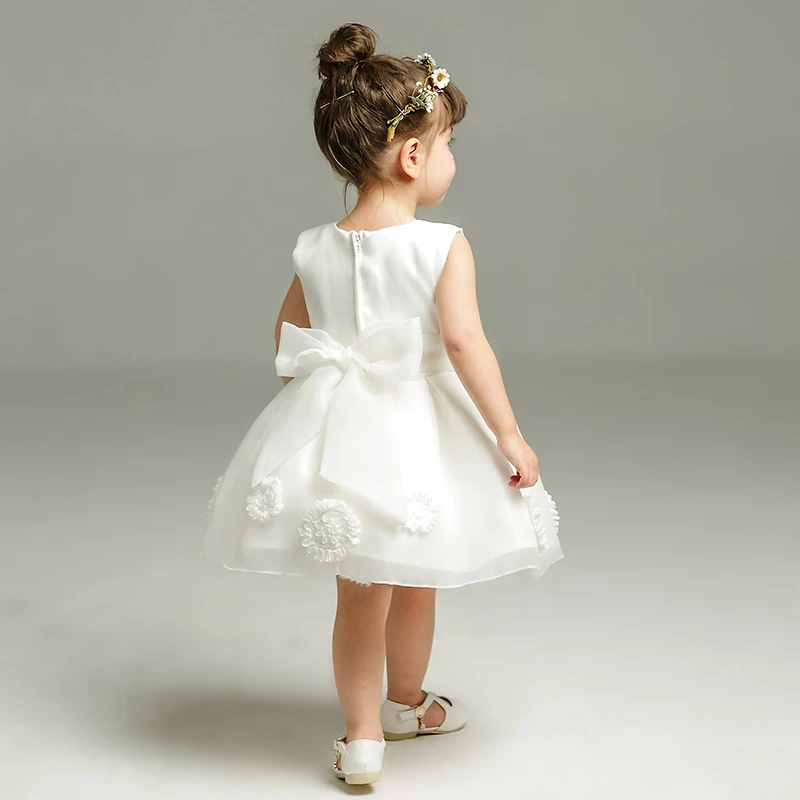 Boutique Wholesale Princess Dress For Kids Girls Wedding Party Sunmatechina White Color Tulle Ball Gown Dresses