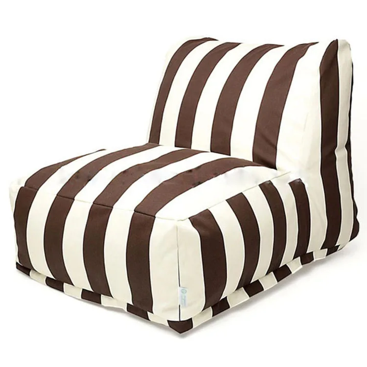 outdoor l shaped stripe adult bean bag seat cushion chair
