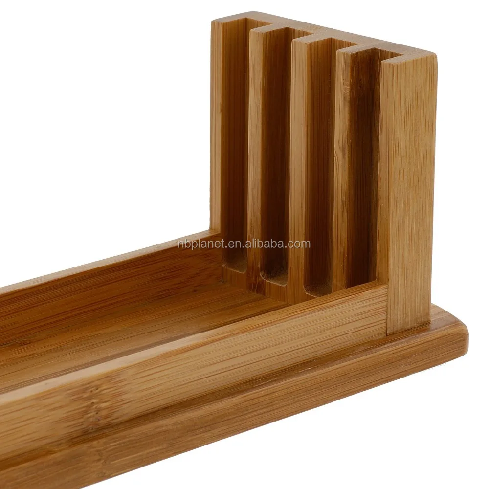 Bamboo Cutting Boards- Four All Natural Index Chopping Board Set with Non-Slip Base