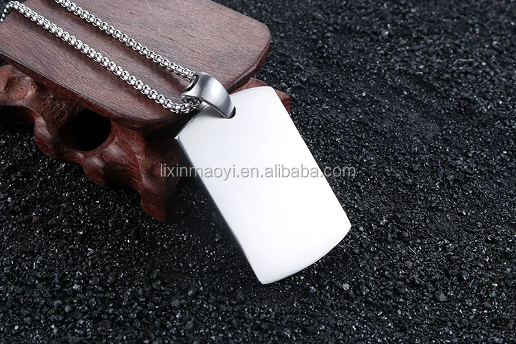 Custom Hip Hop Tetragonum Stainless Steel Charm With Chain Skull Block Pendant Necklace for Mens Womens