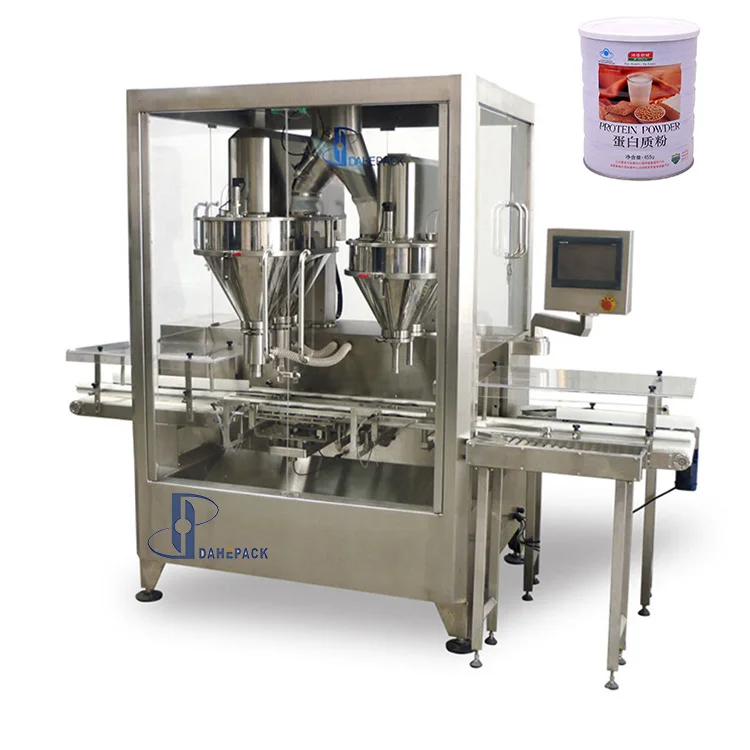 Factory Price Automatic Tin Can Bottle Milk Powder Filling Capping Machine