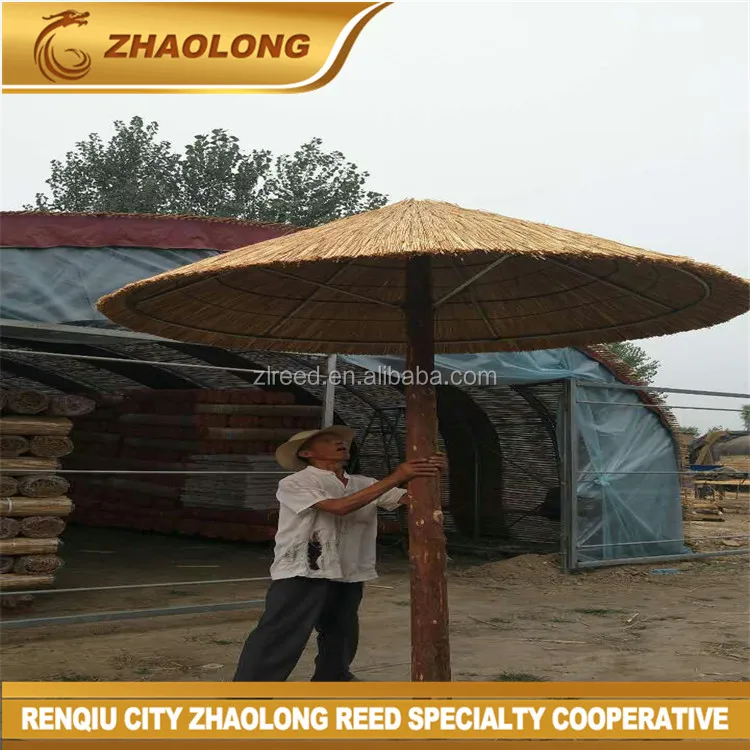 China beach umbrella custom natural reed umbrella