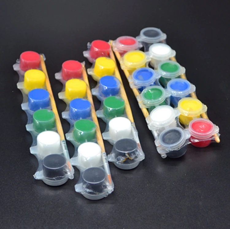 Wholesale non washable 6pcs Colors 3ml DIY Fabric Paint Set for Kids