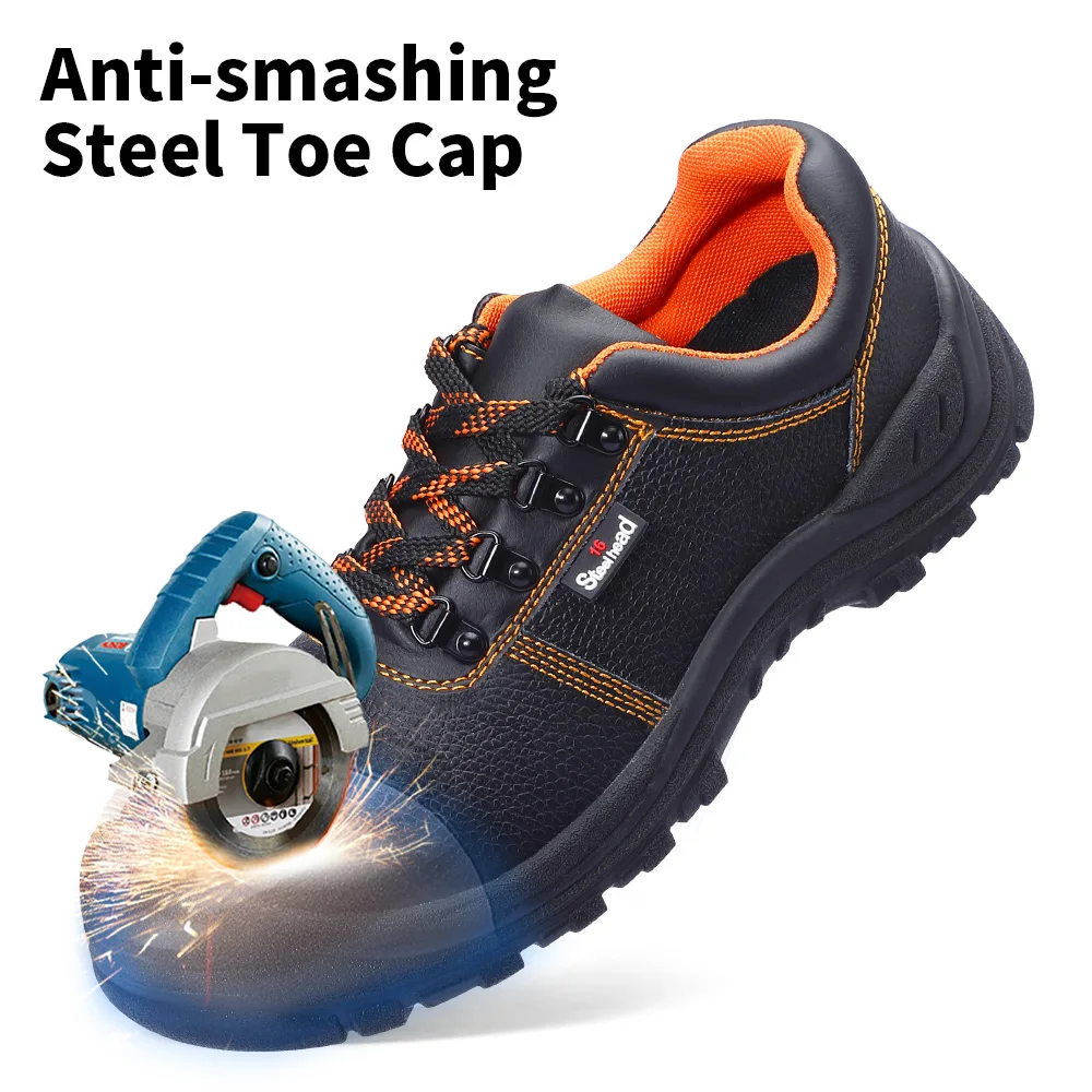 Мужская защитная обувь со стальным носком, Рабочая защитная обувь для мужчин, модные походные кроссовки, Противоударная непрокалываемая нескользящая обувь