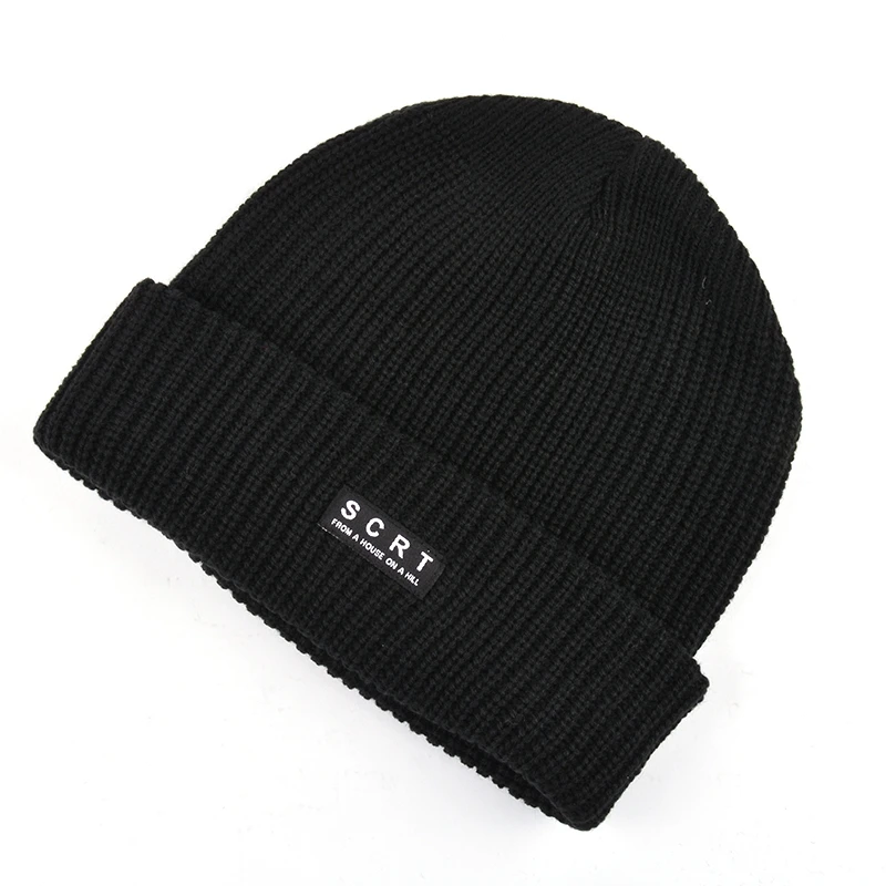 Winter hat embroidery beanie winter knitted caps for men