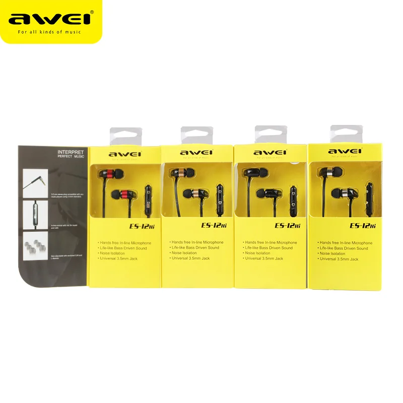 Наушники AWEI Es-12HI с двойным регулятором громкости