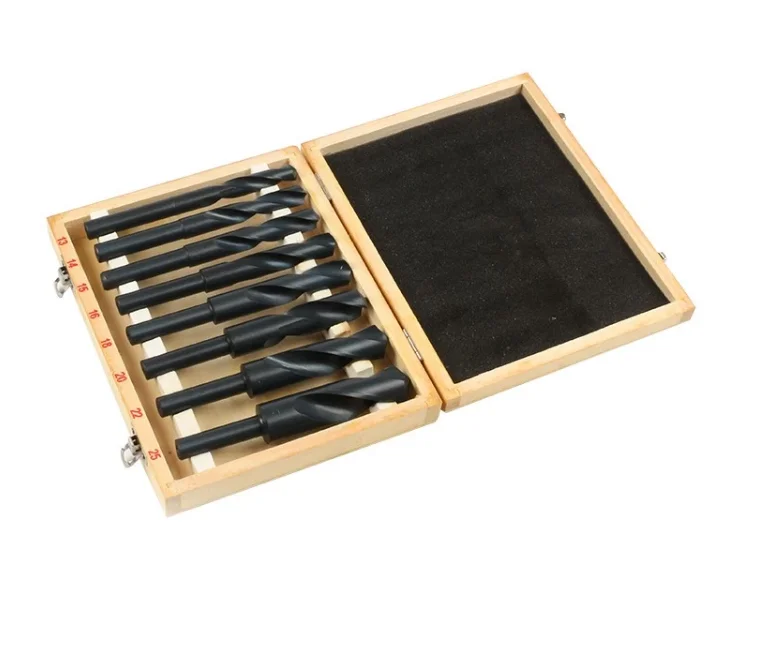 high sales factory  HSS 1/2 reduced shank black color twist drill bits for wood with wooded box