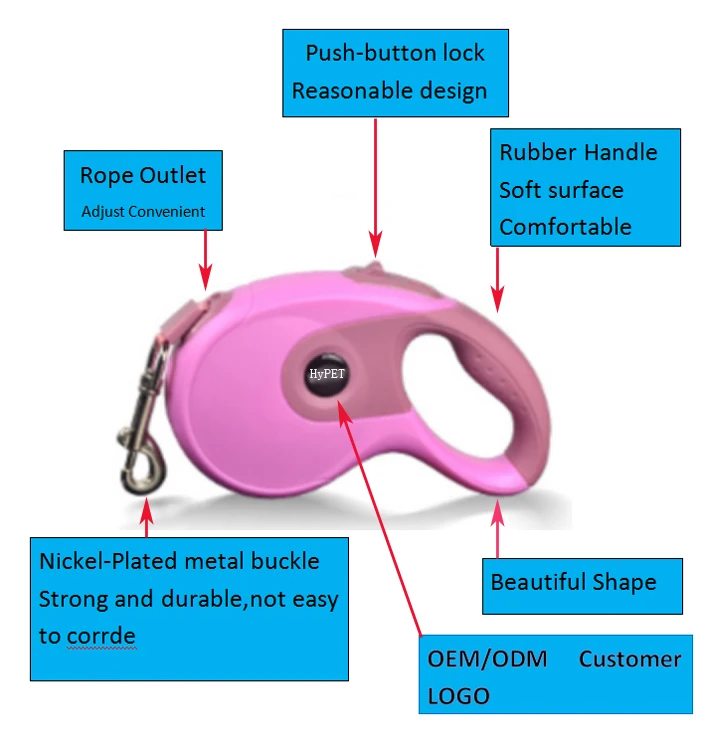 Pet lead leashes automatic telescopic pet traction rope