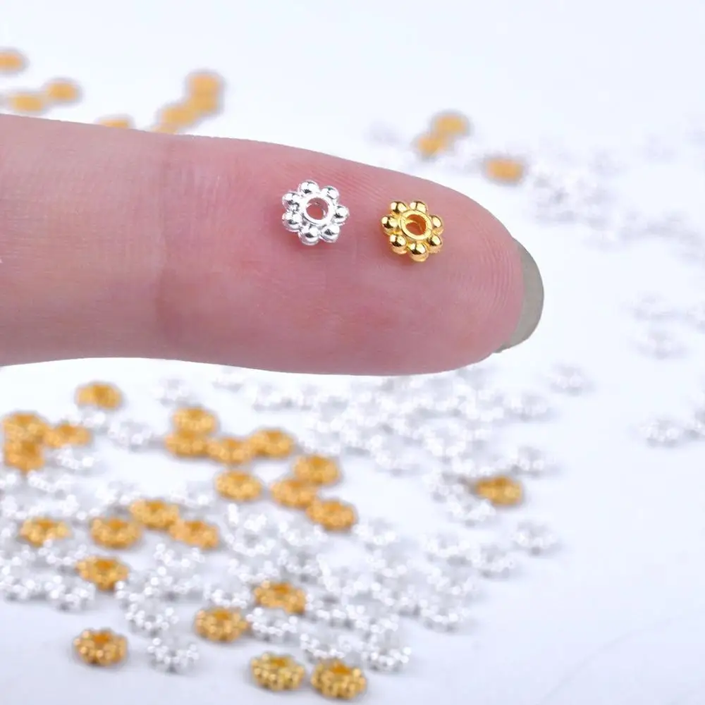 Metal Daisy Spacer Beads for DIY Jewelry Making