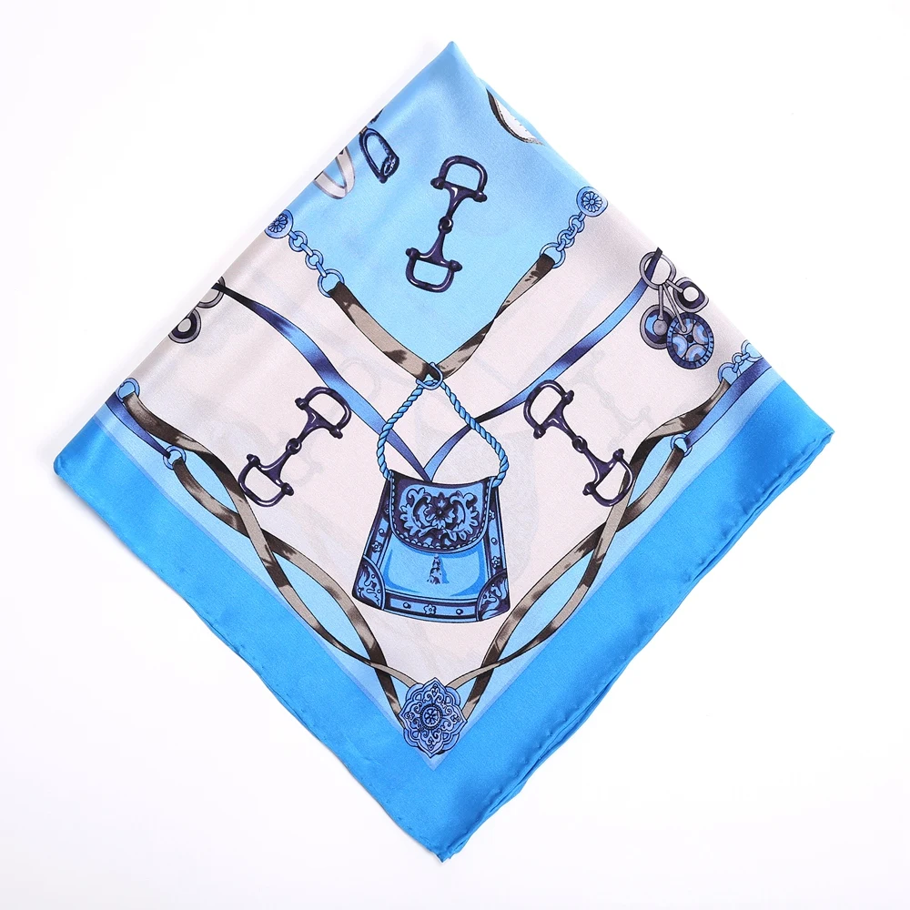 53x53cm own design custom silk scarf fast delivery