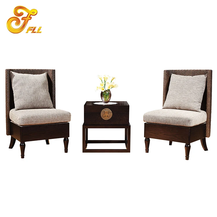 
Custom hotel furniture hotel lobby chair and tea table 