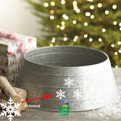 Wholesale price galvanized metal tree collar skirts snow decorative clear ornaments for Christmas tree