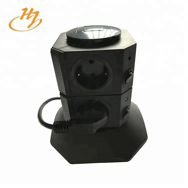 
Huijun Brand European Multi-Outlet Power Strip Vertical Tower Socket 