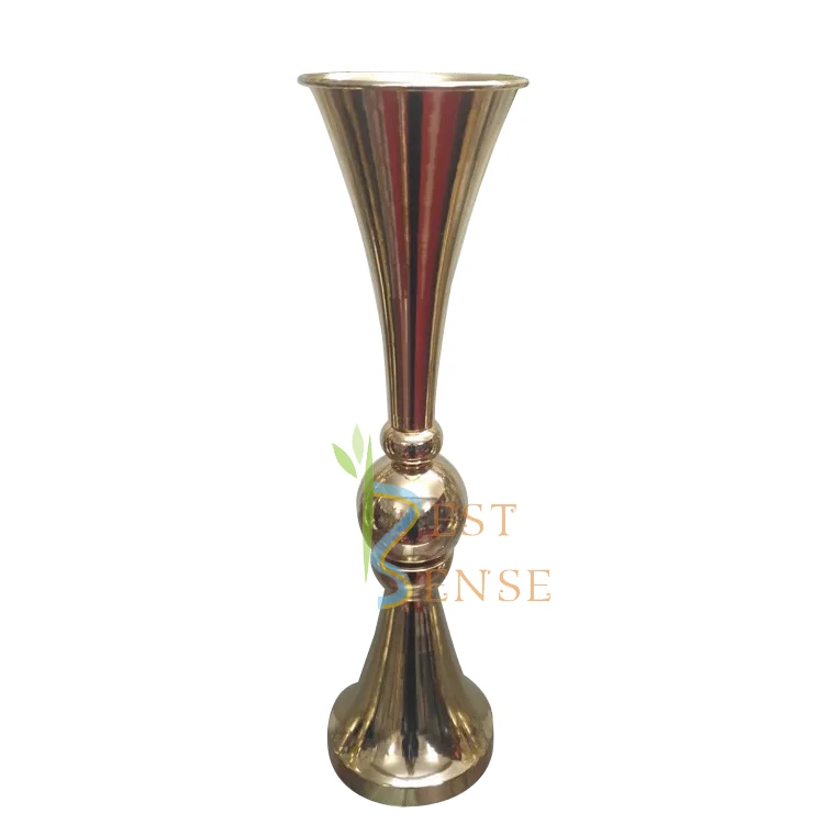 65 cm Wedding Trumpet Metal Gold Wedding Flower Vase / Centerpiece for wedding table