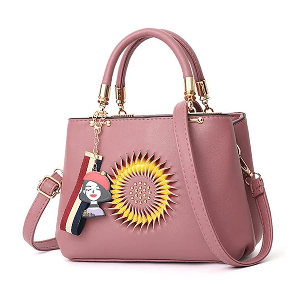 CB130 Guangzhou market bags handbag tote high quality PU leather with Sunflower