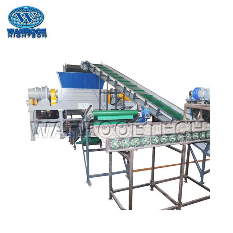 100-1000kg/h Waste Tire Shredder Rubber Shredder Machine Tyre Recycling Plant