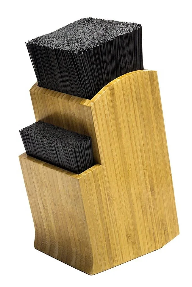 Bamboo Universal Knife Block - Extra Large Two-tiered Slotless Wooden Knife Stand, Organizer & Holder - Convenient Safe Storage