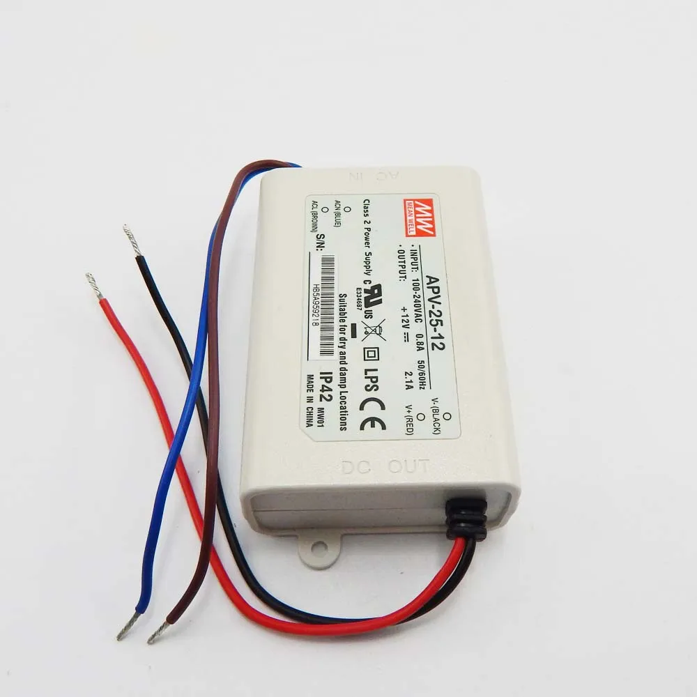 MEANWELL 12V 2A LED Driver APV-25-12