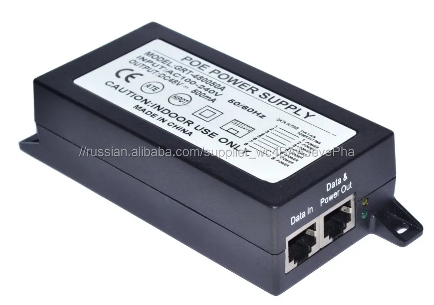 PoE инжектор гигабит 24Vdc 24W адаптер PoE пассивный сплиттер PoE для камеры CCTV / PoE коммутатор / IP-телефон