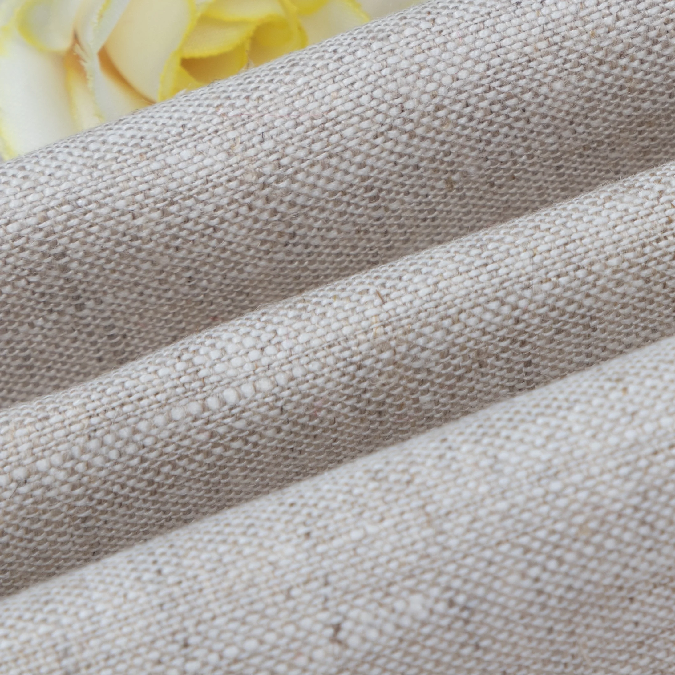 2008# 182GSM 100% Pure Linen Natural Flax French Linen Plain Fabric For Men Shirts Garment Curtain