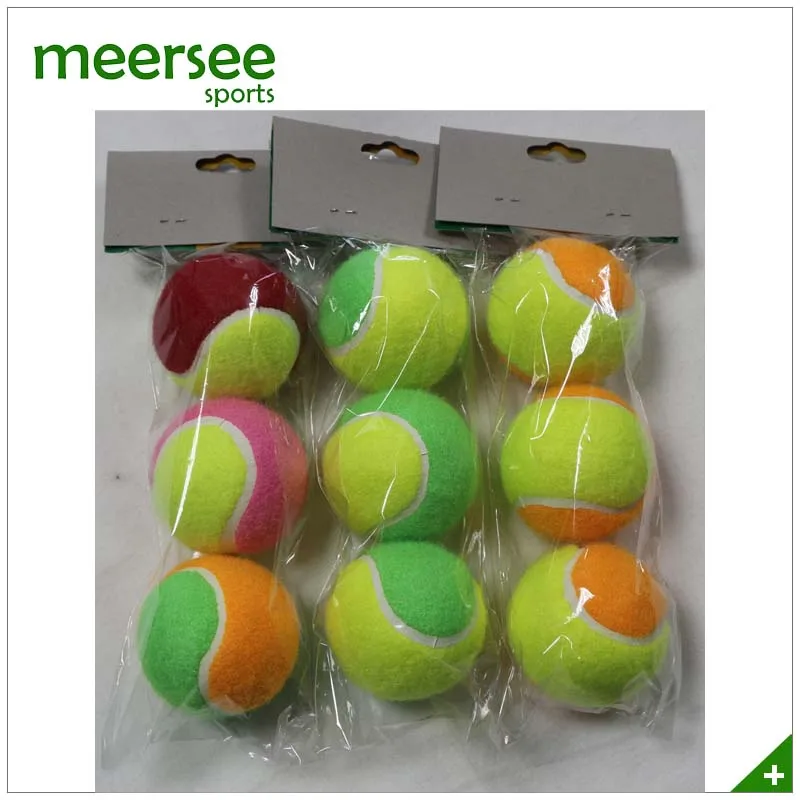 Customized Logo Printed Bag Packed Yellow Polyester promotional tennis ball