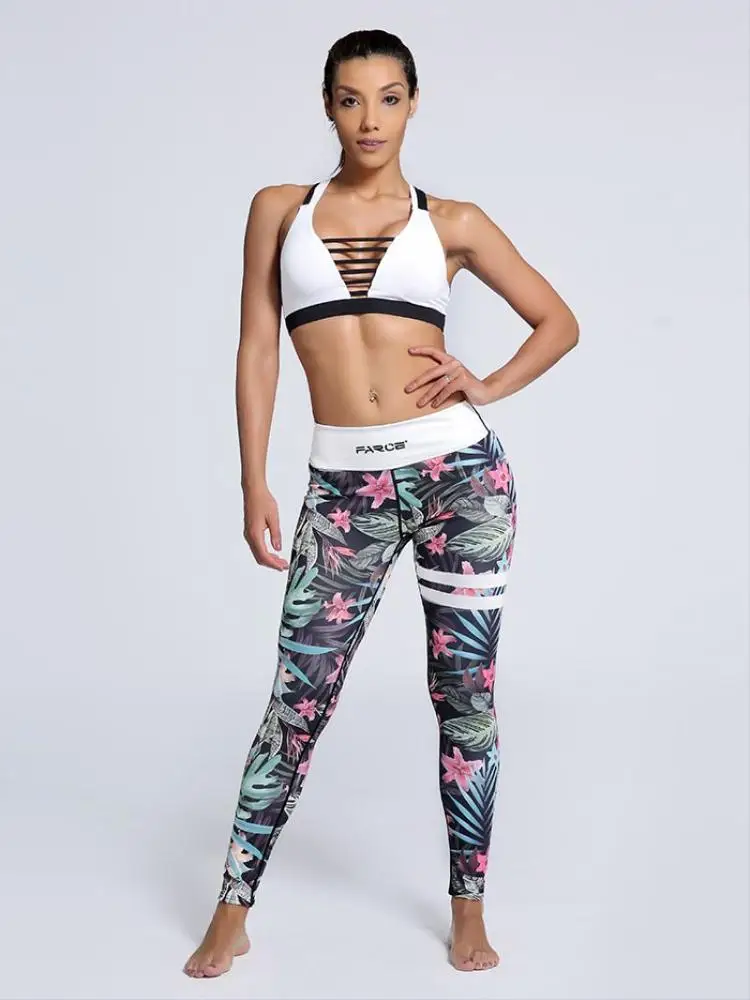 SAUANN Wholesale Custom Wholesale Fitness Apparel Manufacturers Floral Wholesale Leggings Workout Leggings