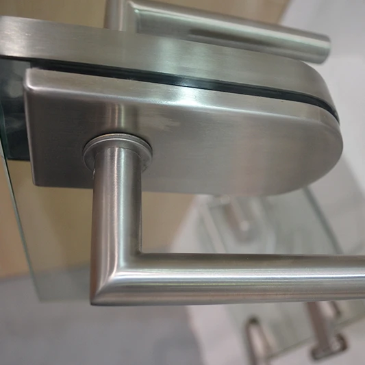 Stainless steel commercial glass frameless keyless door lock with handle