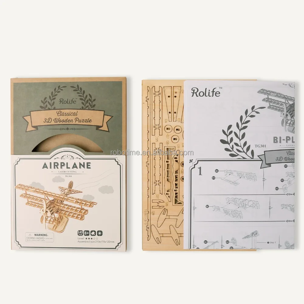 Educational Toys for Gifts Modern 3D Wooden Plane Puzzle