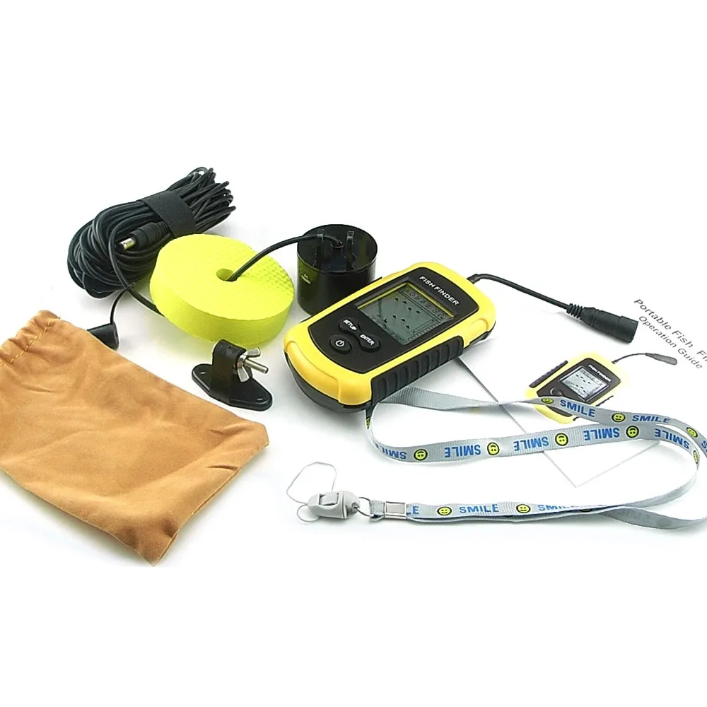 LUCKY Fishfinder Alarm 100M Detects Weeds, Grass, Rock Digital Sonar LCD Fish Finder