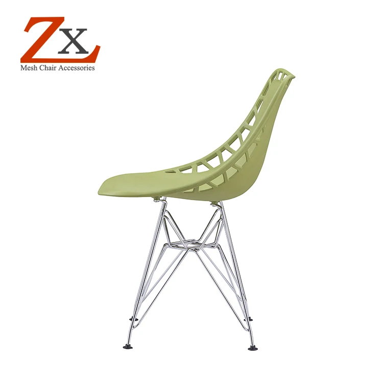 
Metal base plastic cafe restaurant chair polypropylene plastic dinning chair 