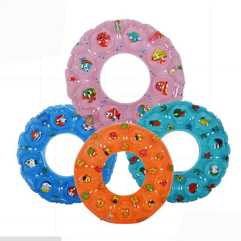 Double Thick Crystal Inflatable Swim Ring Baby Swimming Neck Float Ring Safety