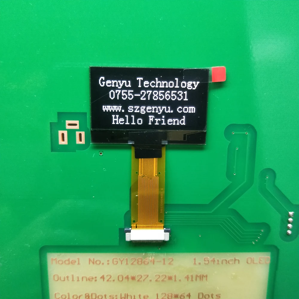 Genyu oled Display 128x64 dots 30pin OLED Display Module 1.54 inch Small Size lcd Display SPD0301 oled light panel flexible