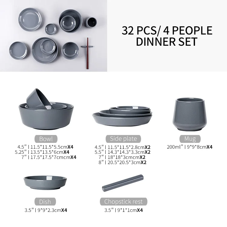 Asian feature smooth glazed food safe contact top choice korean brands ceramic dinner set / home goods porcelain dinnerware set