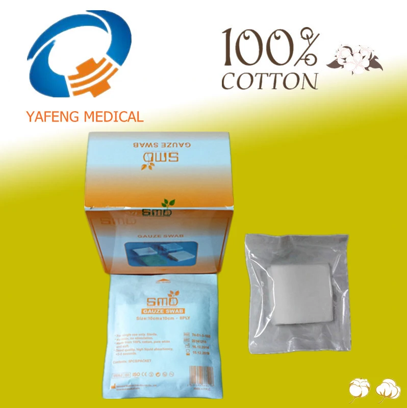 High absorbent and soft surgical gauze compress sterile