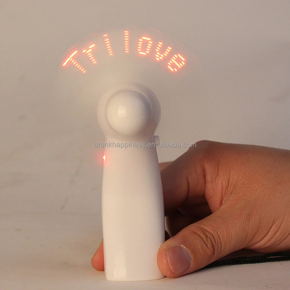 Rechargeable Handheld Mini Led Message Fan, Outdoor Led Display Electric Fan