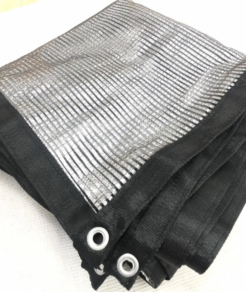 Новая алюминиевая затеняющая сетка с усиленным переплетением обеспечивает высокое качество и затенение 55% ткани 3,6 м плюс 3,6 м