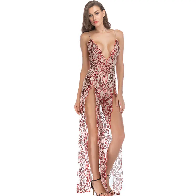 Indian New Long Party Beaded Evening Beautiful Women Open Breast Sexy Dresses