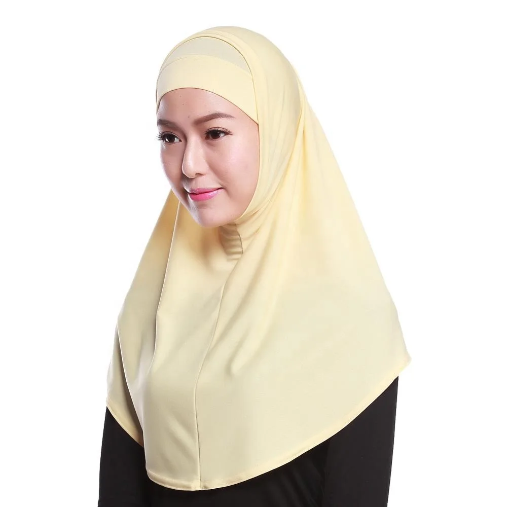 
wholesale high quality bonnet hijabs classical Muslim two-pieces covering headscarf hijab 