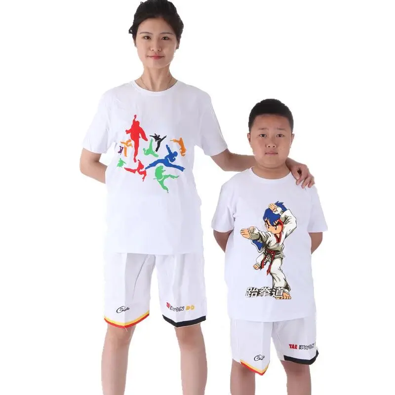  Забавная футболка для мальчиков с рисунком карате тхэквондо хлопковая летняя детская
