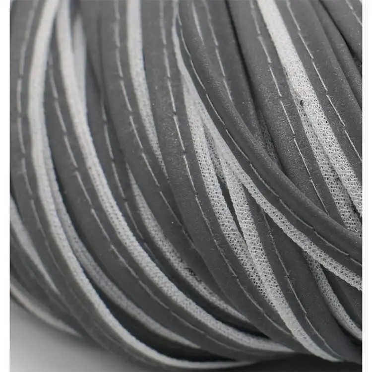 hi viz glow in the dark ribbon reflective piping reflective yarn thread for knitting