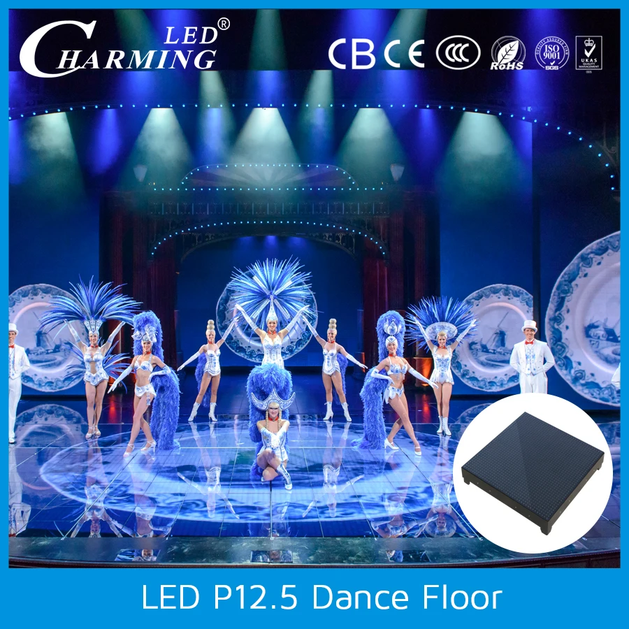 interactive waterproof led video dance floor for nightclub/bar show/stage