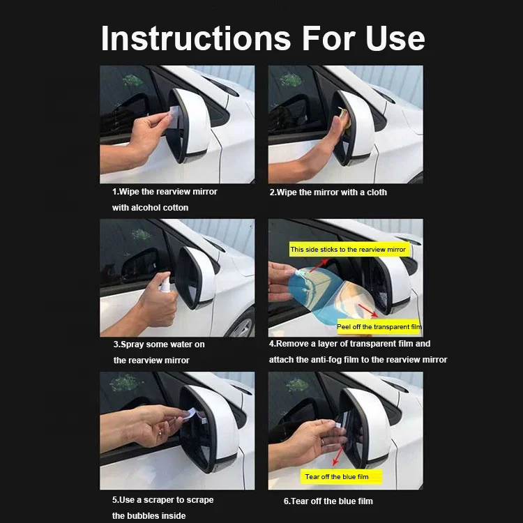 OEM 0.3mm Thickness Safe Driving For Car Automobile Side Window Anti Fog Film