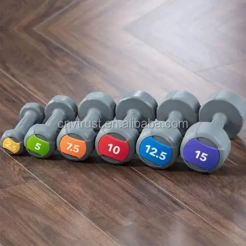 PU coated Steel Round Urethane Dumbbell for Bodybuilding, Strengthening Muscles, Cross Training Home Gym