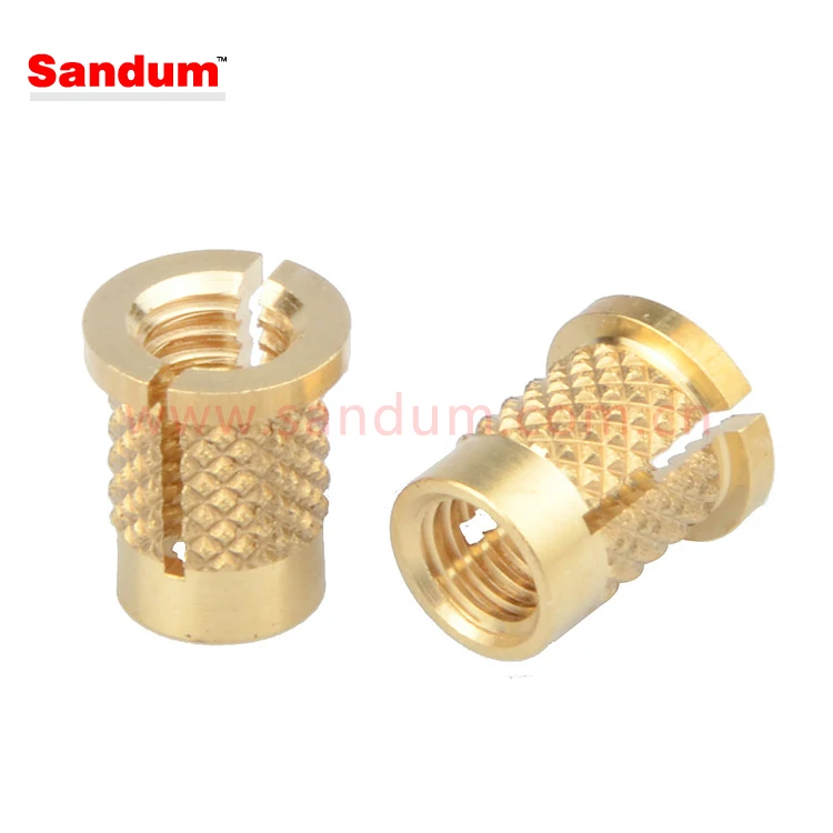 Threaded Slotted expansion insert nut for plastic brass