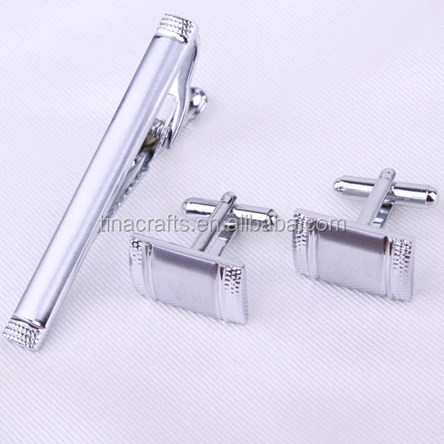Special Silver cufflinks & tie clip set engraved